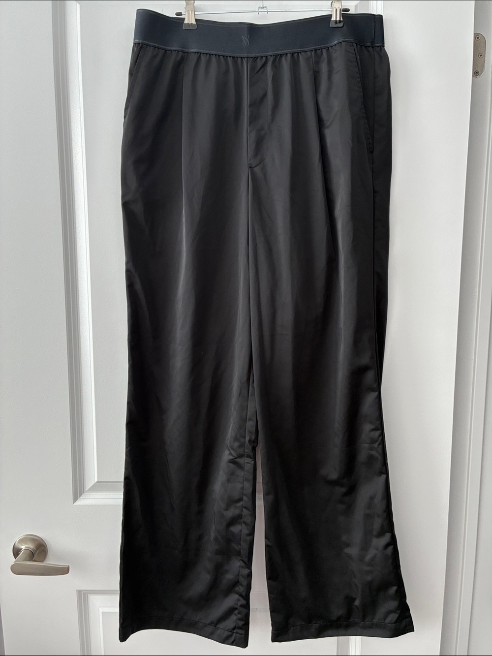 Victoria’s Secret Size L Wide-Leg Satin Loungewear or Active Pants - Black